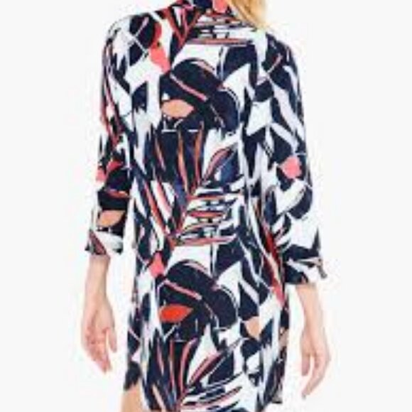 NIc + Zoe Size S Seaside Shade Three-Quarter-Sleeve Shirtdress, Gently Used - Picture 3 of 16